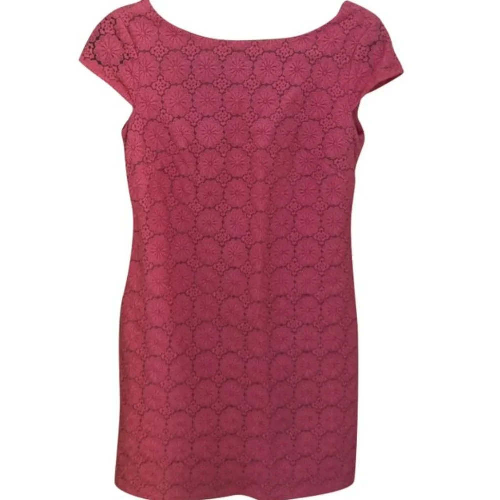 Lily Pulitzer Pink Lace and Stitched Flower Cocktail Dress - Picture 1 of 8